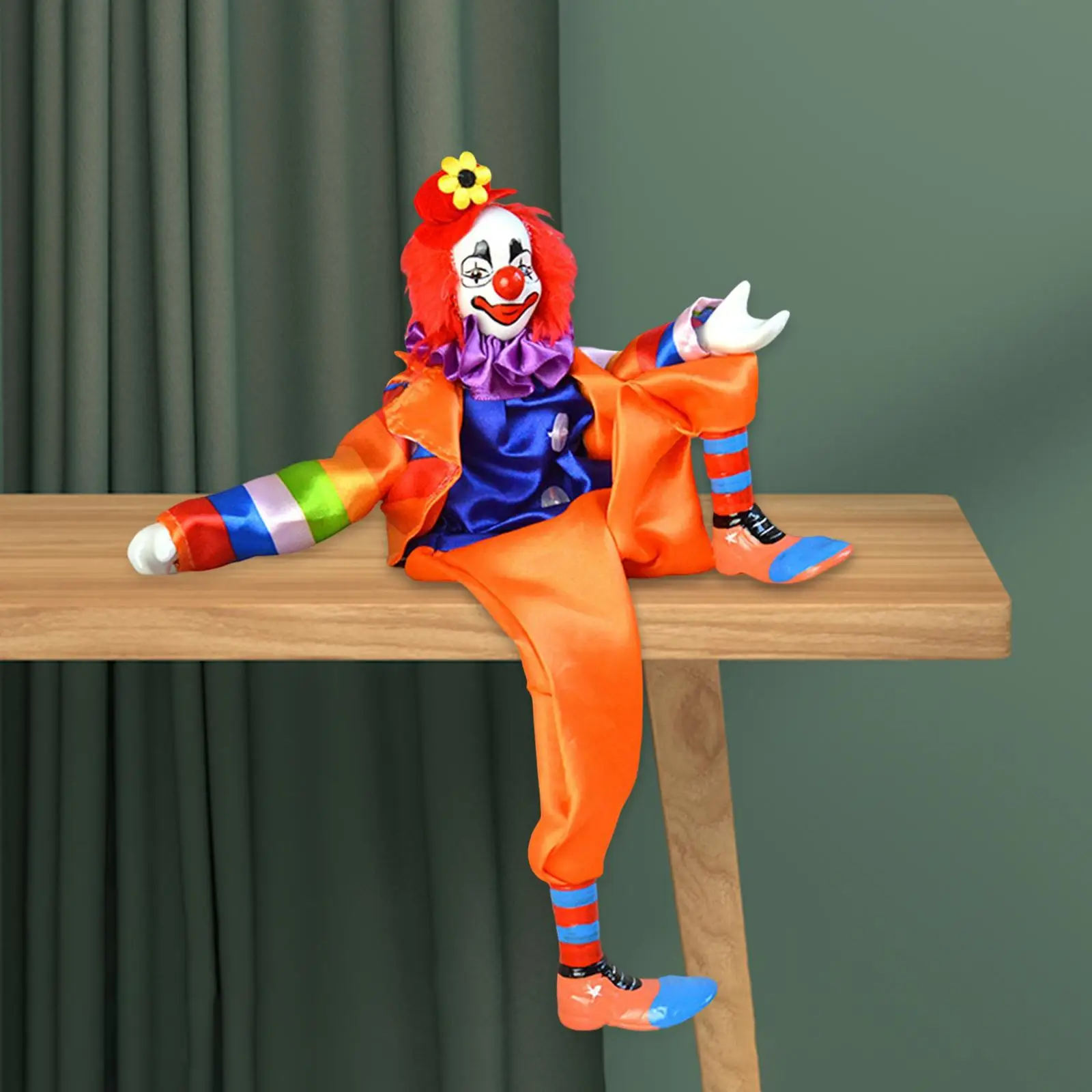 Clown Doll Arts Crafts Hand Painted Clown Toy Doll Doll for Table Decor Gifts