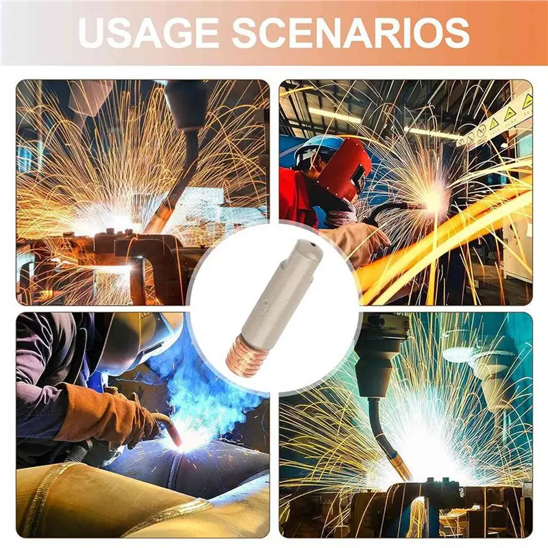 M12K-45PC Coated MIG Welding Tips Set, 0.8Mm Anti-Spatter Nozzles For Enhanced Welding Performance