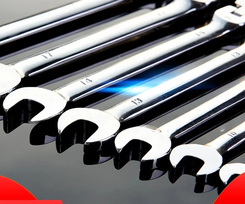 5907M 7-in-1 wide-angle movable ratchet plum wrench set 8~ 19mm