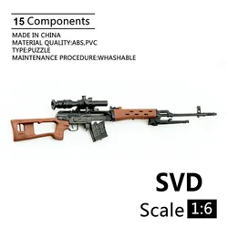 1/6 Scale SVD Toy Weapon 1:6 SVD Sniper Rifle 4D Plastic Gun Model for 12 inch Soldiers Action Figures Dolls