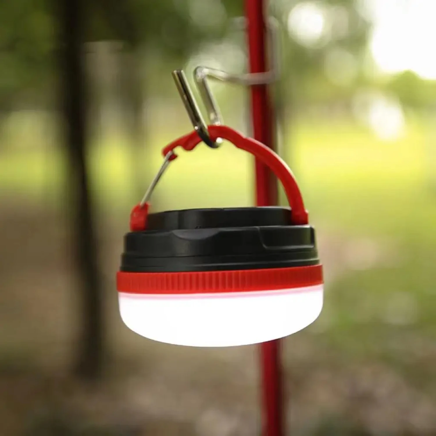 Ideal for outdoor activities, emergencies, and hiking, this portable and durable battery-powered camping lantern features 3 ligh