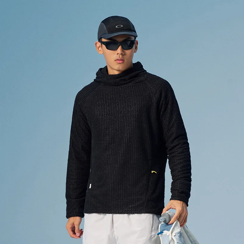 Thermolite Lightweight Constant Temperature Warmth Fleece Hooded Sweatshirt with Air Fleece Pullover Cycling Running Sport Hat