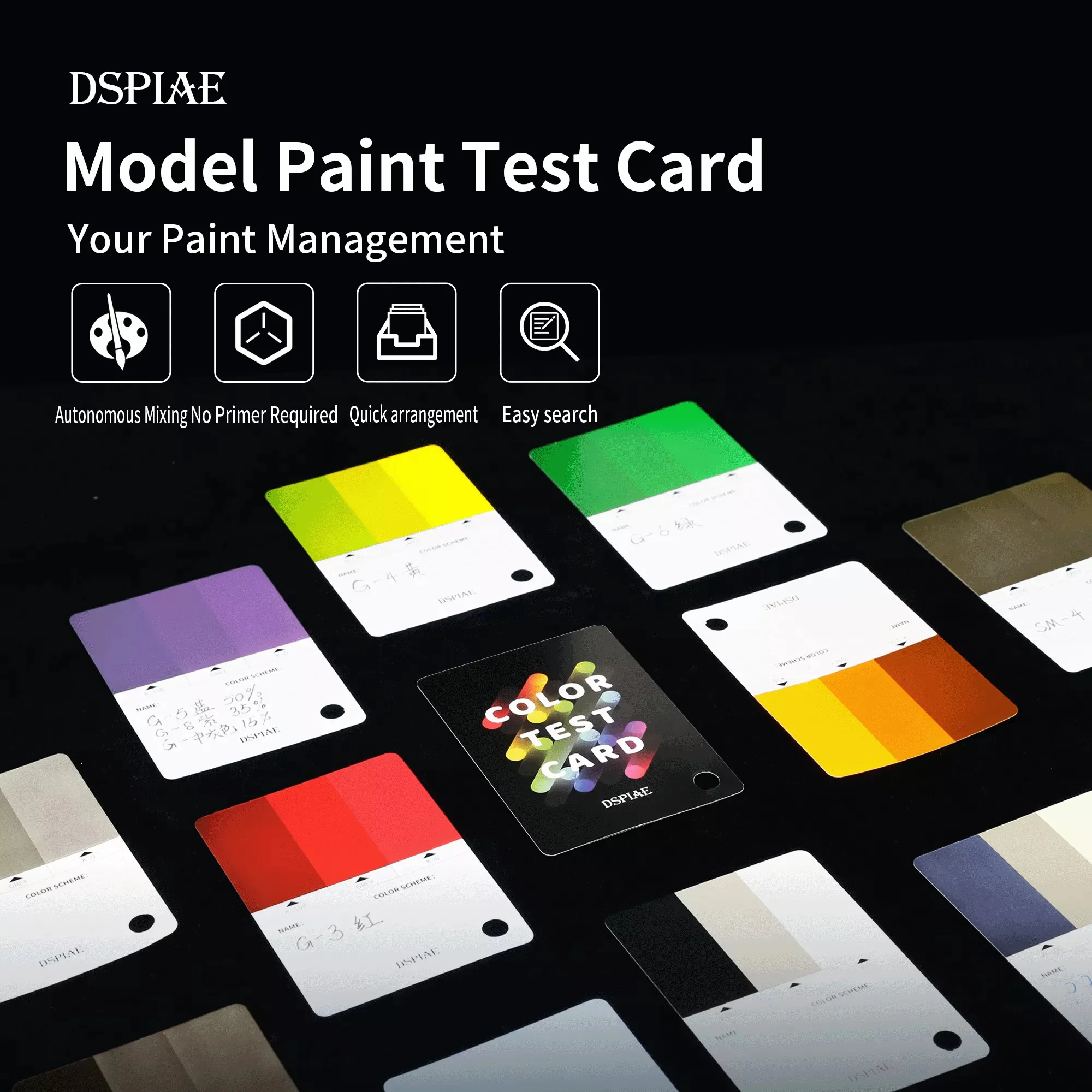 DSPIAE CC-01 Try Color Swatches Model Paint Color Test Card