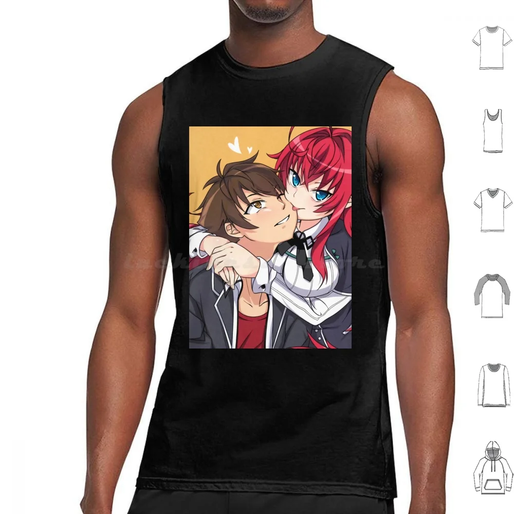 Rias Gremory High School Dxd Design Fanart Tank Tops Print Cotton Gremory Girl Akeno Himejima High School Dxd Koneko