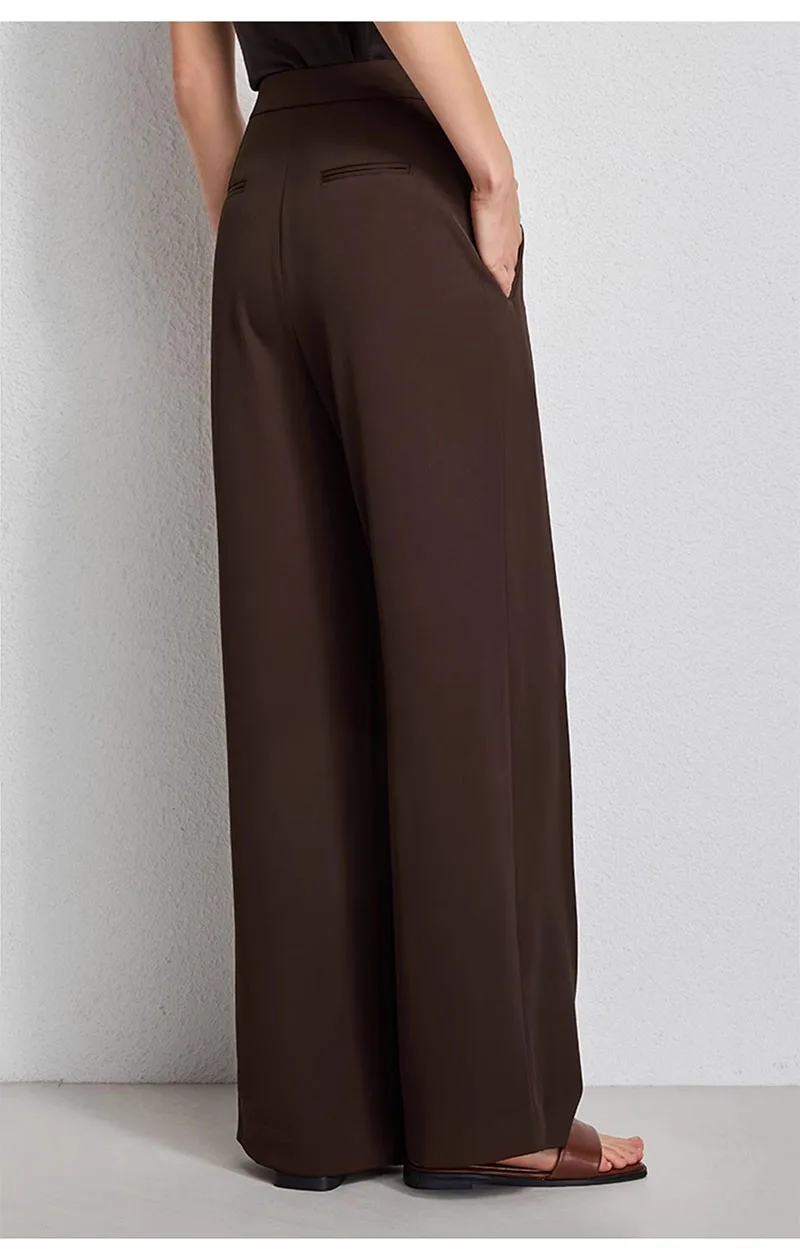 Natural Silk Women's Pants Simple and Elegant Wide-leg Long Pants - Smooth Soft, Loose and Comfortable, Cool and Light, Casual