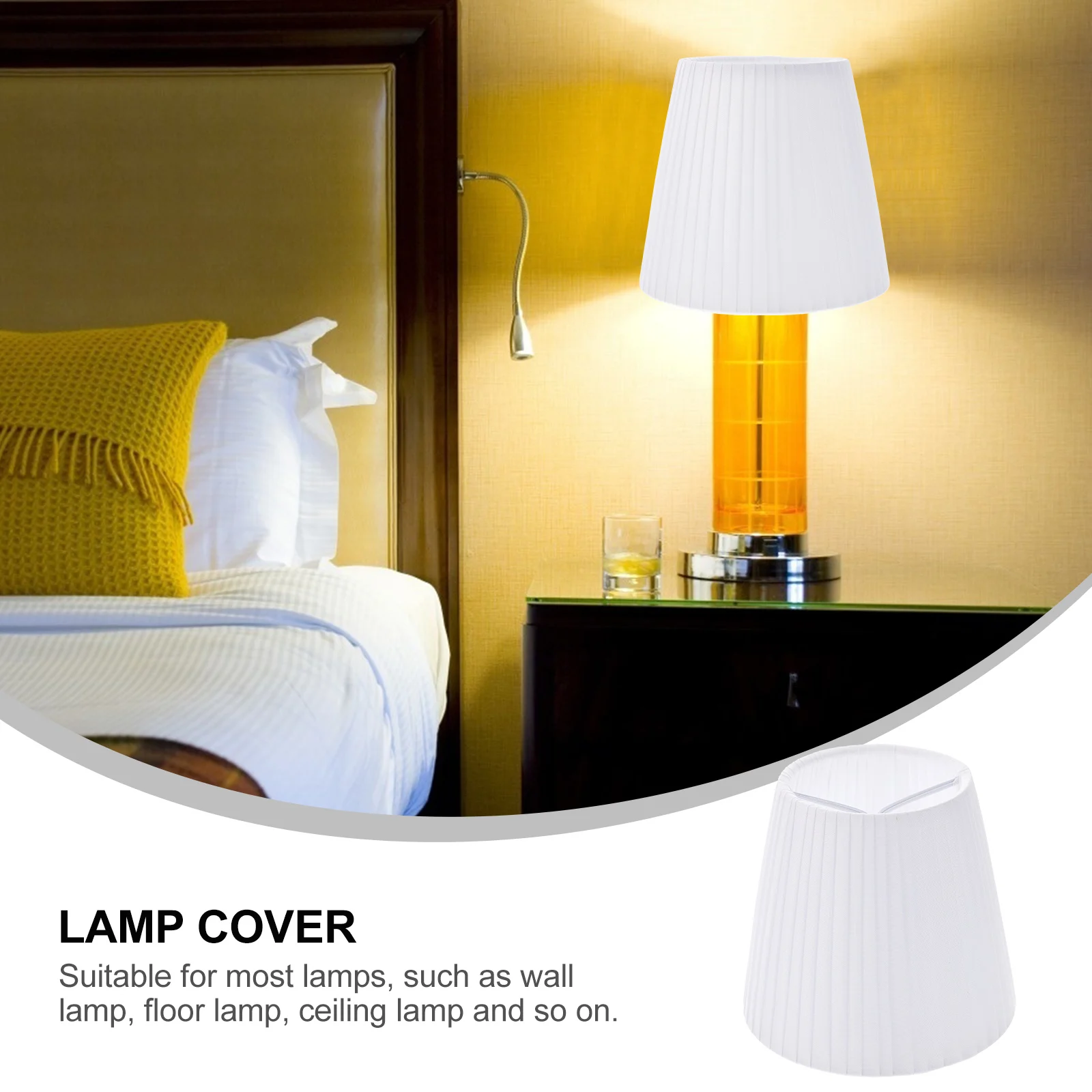 Plisowany abażur materiałowy, miękki pokrowiec na lampę biurkową, stołową, nocną, dekoracyjny abażur do użytku domowego, do sypialni, salonu.