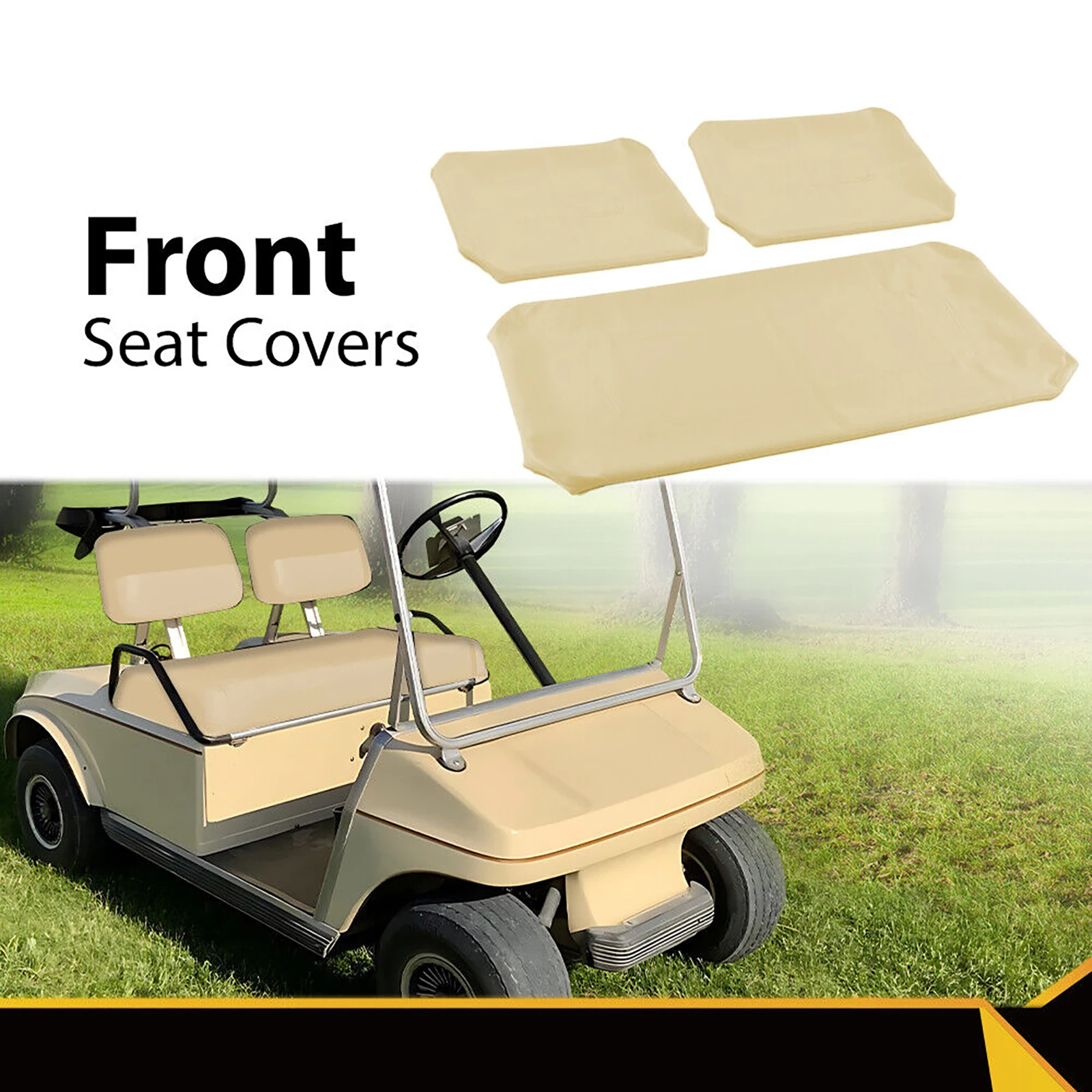 3Pcs/Set Golf Carts Front Seat Cover Waterproof Leather Protective Cover For Club Car DS 1982-2000.5 Golf Carts Accessories