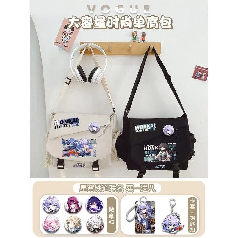 

Anime Game Honkai: Star Rail Cosplay Ruan Mei Qingque Yanqing Tingyun Dan Heng Nylon Cloth High Capacity Messenger Bags Gifts