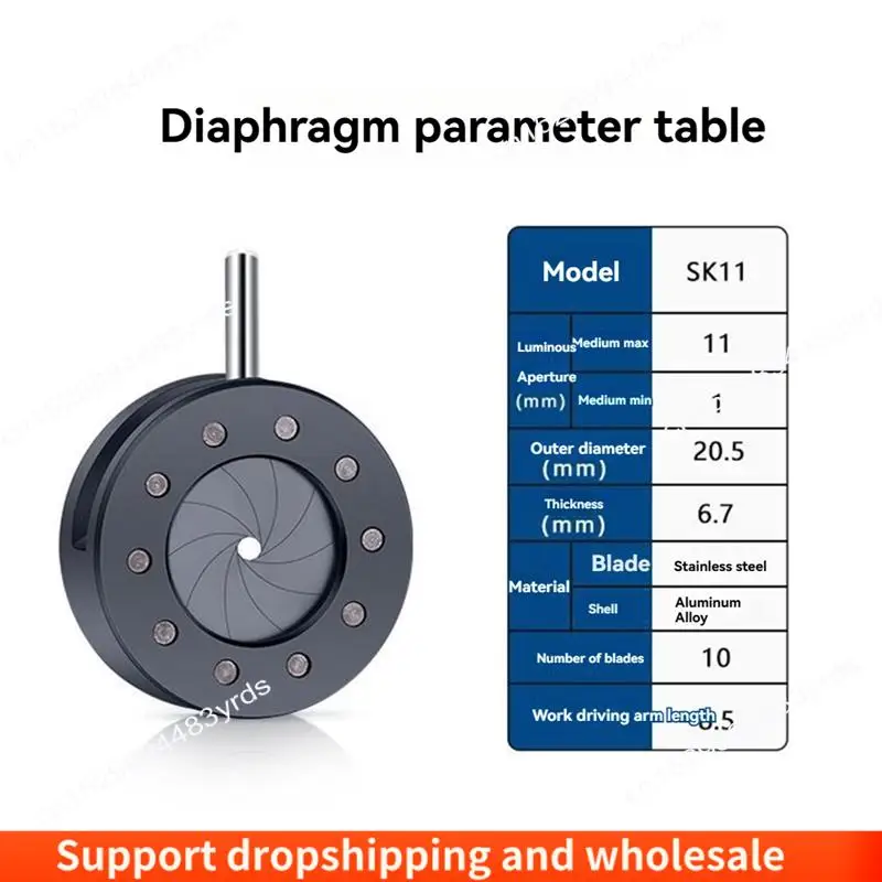 

AA86 1-11MM Manual Aperture Adjustable Mechanical Iris Diaphragm Iris Diaphragm For Digital Camera Microscope Iris SK11