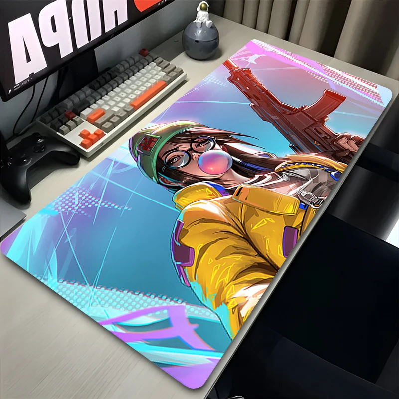 Valorant Killjoy Mouse Pad Laptop Kawaii Gaming Accessories Keyboard Rug XL Anime Sexy Girl Mousepad PC Yellow Non Slip Desk Mat