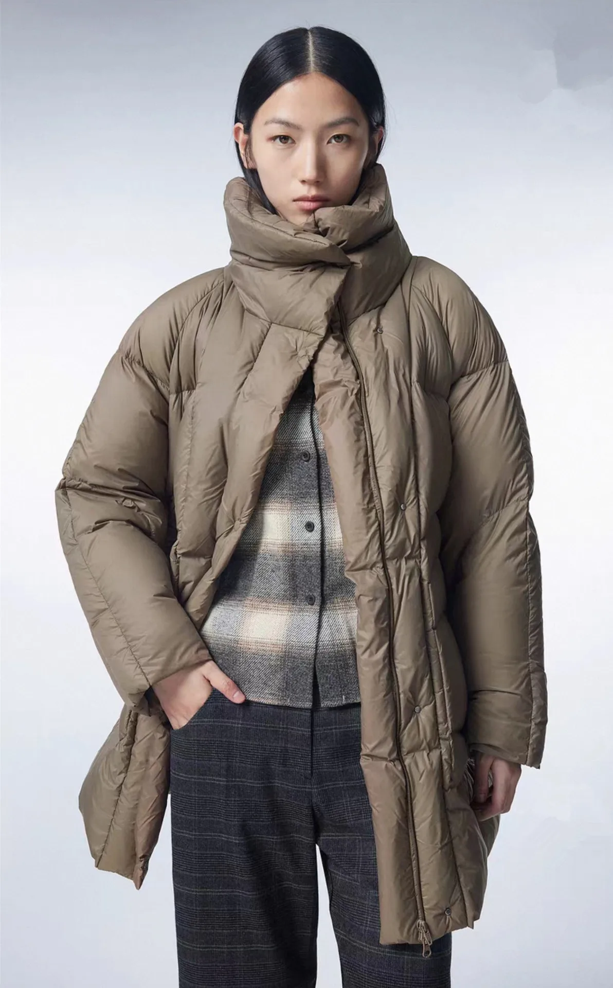 

90% White Duck Down Jacket Winter New Mid Long Hooded Down Coats for Women Loose and Thick Gentle and Warm Puffs Jacket