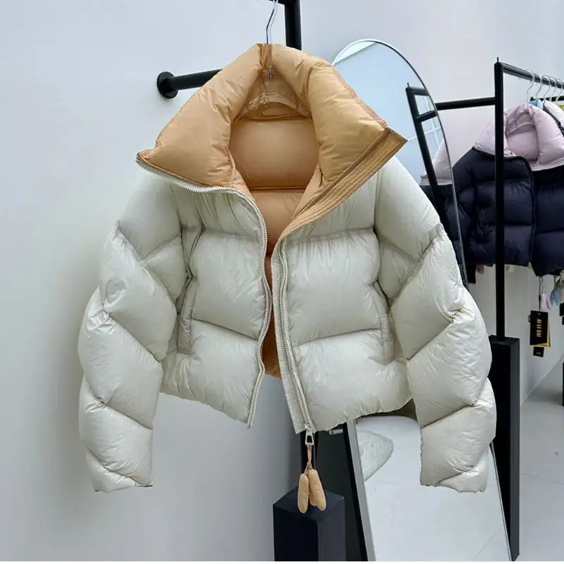 Gagarich 2024 Winter Fashion New High End Super Good-looking Black Short Cotton Jacket Women Winter Thick Warm Parkas