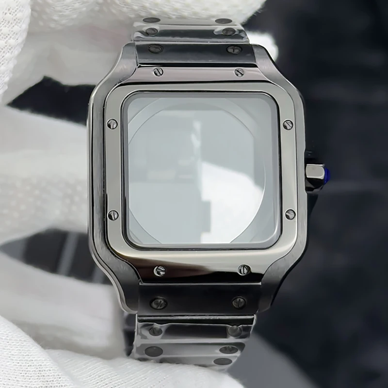 38mm NH35 Watch Case Square Case Set 316L Stainless Steel Watch Repair and Modification Parts for NH36 NH35 Automatic Movements view 4