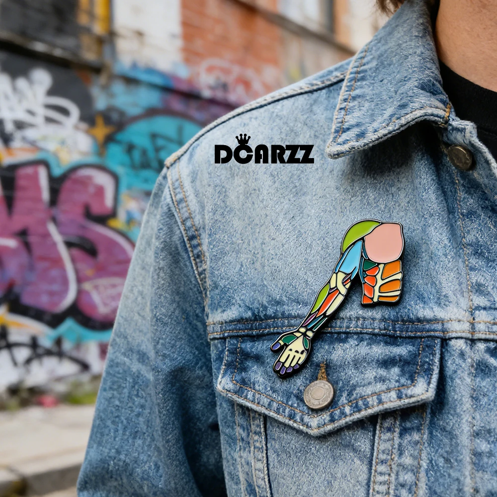 DCARZZ Arm Muscle Anatomy Brooch Medical Colorful Enamel Pin for Biology Doctor Nurse Biologist Backpack Lapel Badge Jewelry