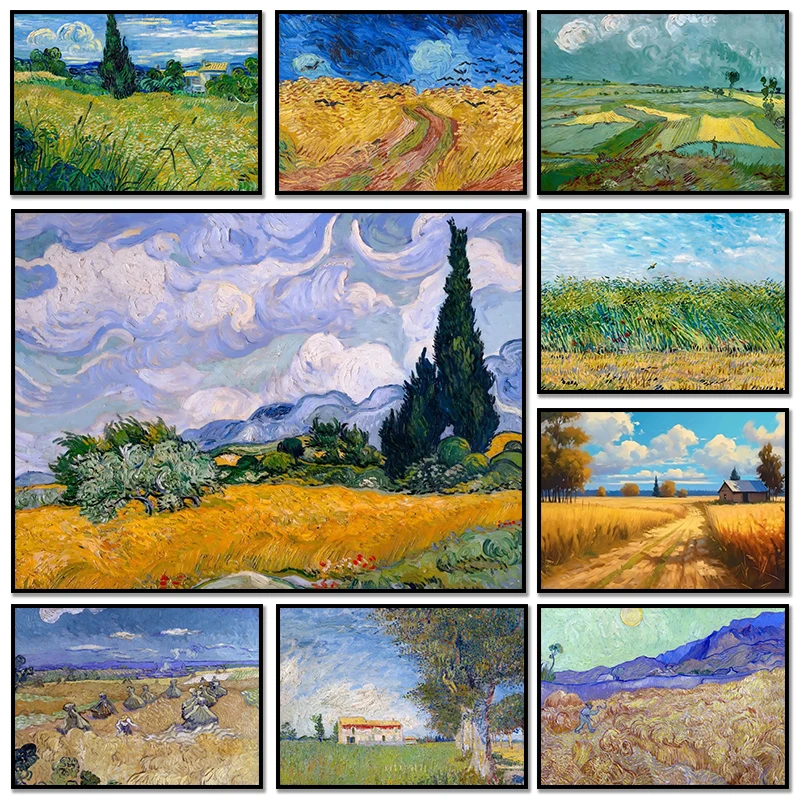 Nordic Style Wheat Field Oil Painting Canvas Painting And Prints Picture Harvest Landscape Poster Living Room Bedroom Home Decor