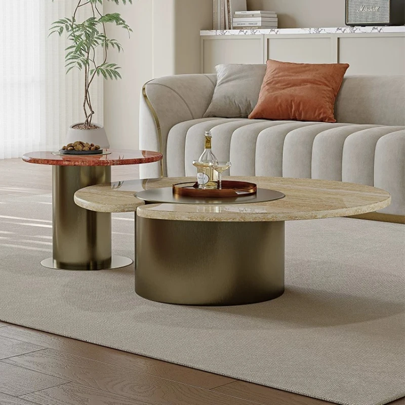 Sofa Marble Coffee Table Living Room Center Chrome Irregular Coffee Table Art Low Mesa De Centro Sala Classic Furniture