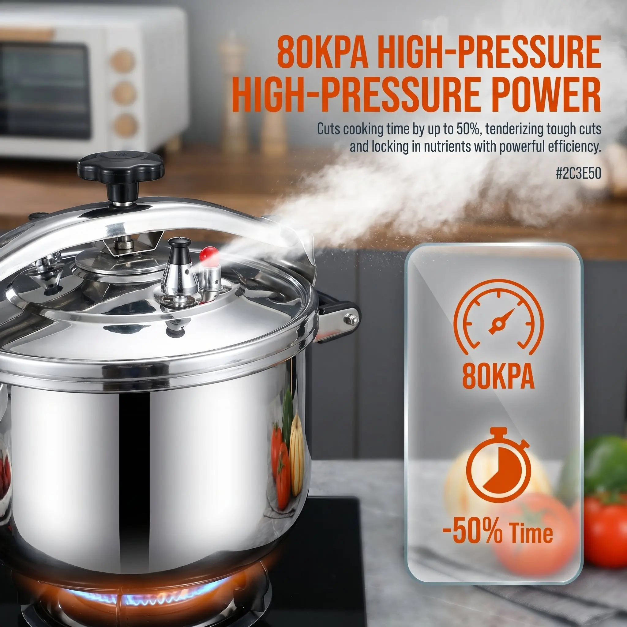 Premium Quality Pressure Cooker 15L Explosion-proof 304 Stainless Steel Composite Bottom Fast Cooking Korea USA Australia