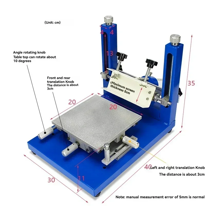 

New New 20x20cm High Precision Manual Silk Printer Table Handprint Table Screen Printing Machine Screen Printing Machine