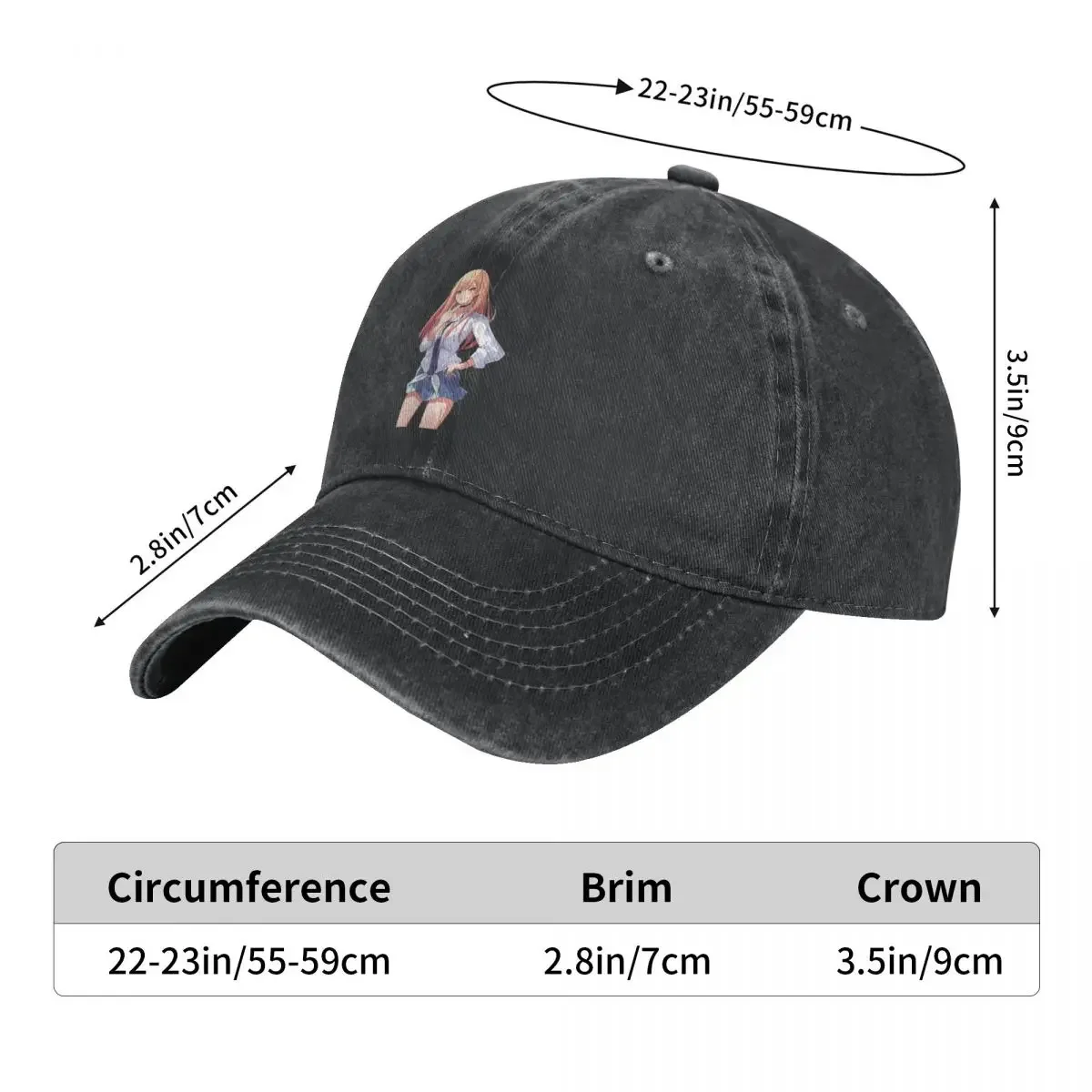 Kitagawa Marin Anime My Dress Up Baseball Cap For Men Cotton Hats Adjustable Hat Fashion Casual Cap Truck Driver Hat