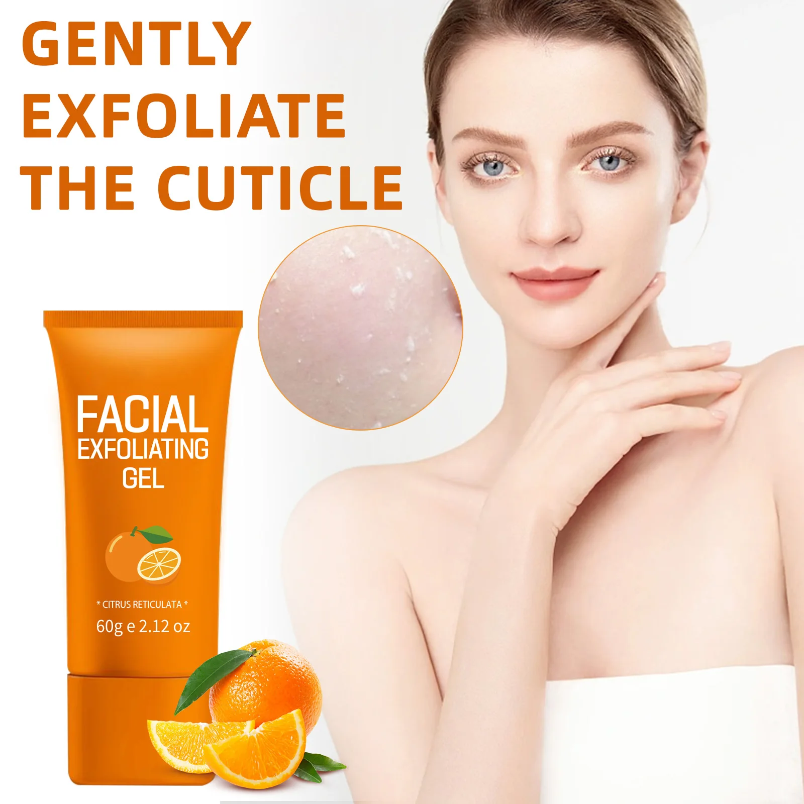 

Gentle facial exfoliating gel, fresh and charming orange flavor, remove stubborn dirt, reduce pore size