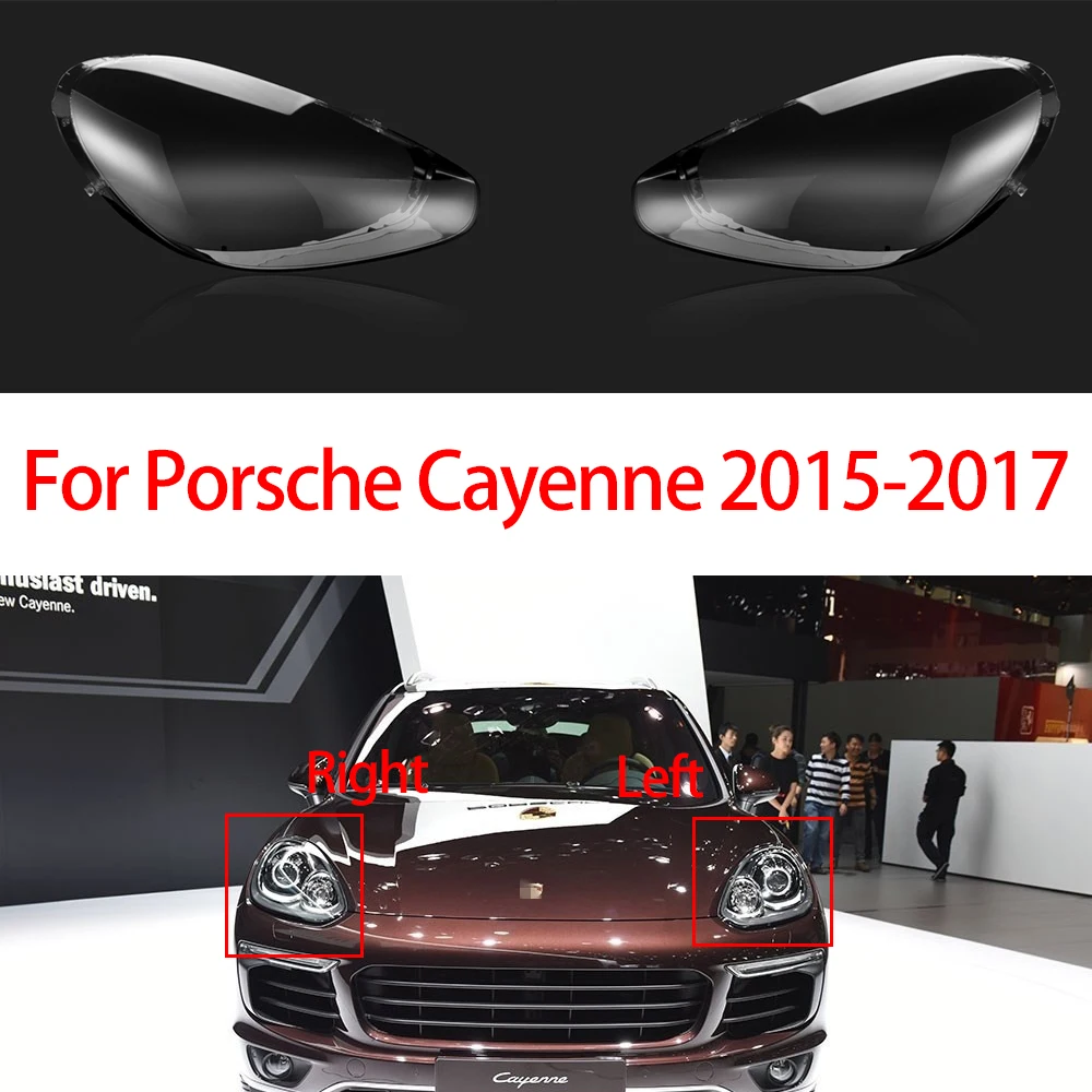 

For Porsche Cayenne 2015-2017 Car Front Headlight Cover Lens Glass Headlamps Transparent Cover Lampshade Lamp Shell Masks