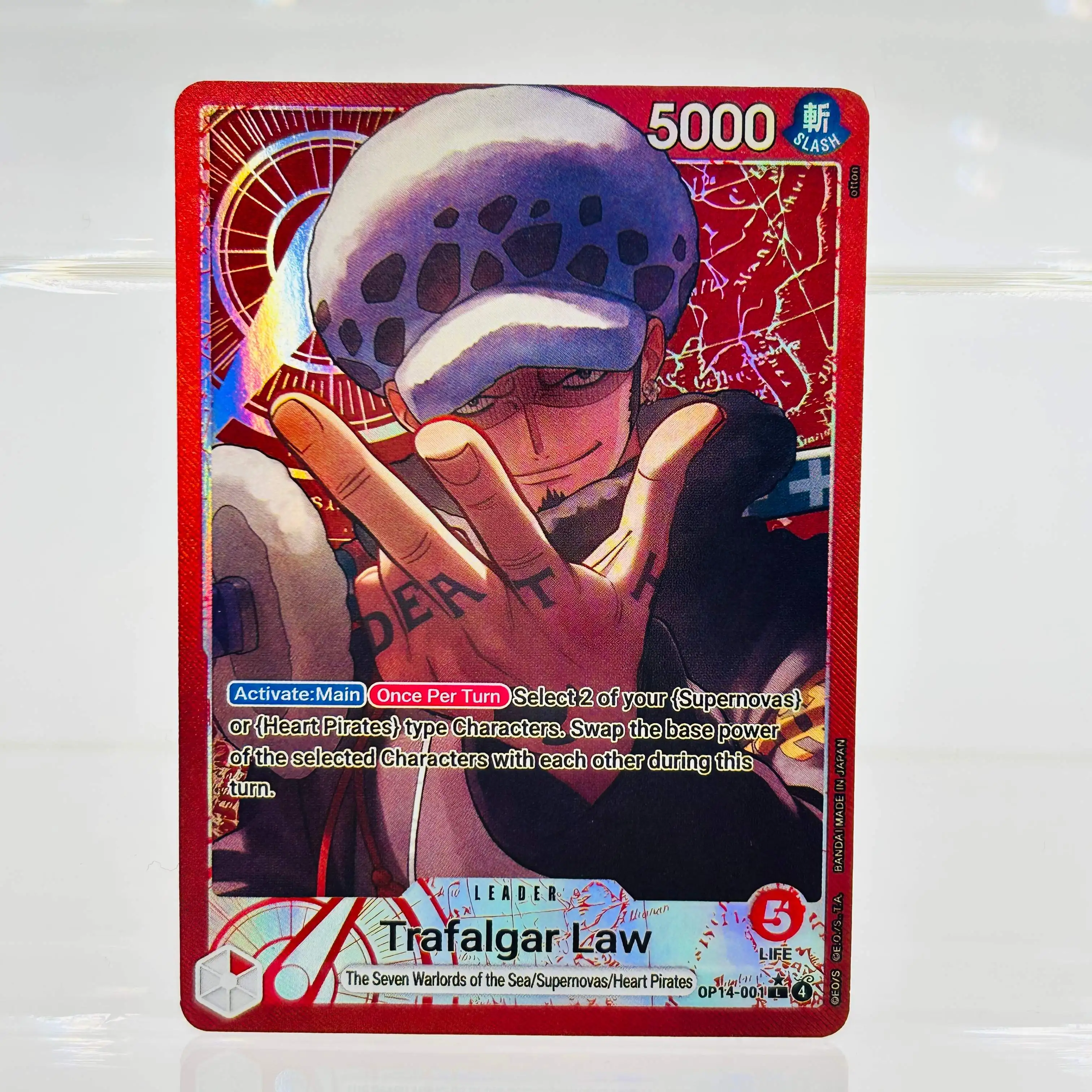 One Piece EN OP14-020 Dracule Mihawk DIY Gold Foil & Foil Texture Premium Anime Collection Card