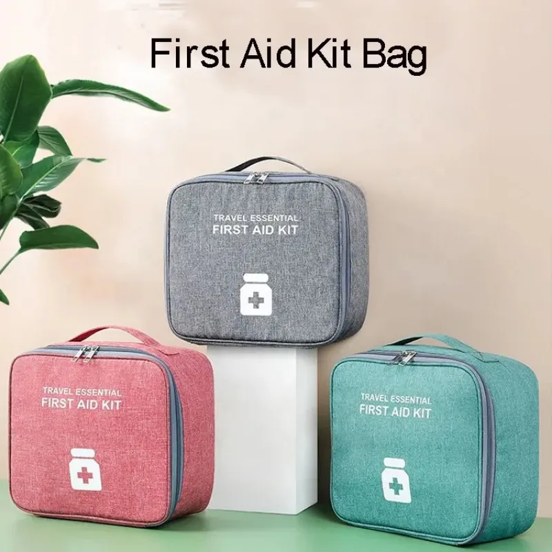 Home Family First Aid Kit Bag Large Capacity Medicine Organizer Box Storage Bag Travel Survival Emergency Empty Portable