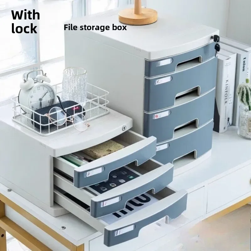 File cabinet with lock A4 multi-layer data drawer type sorting file storage box
