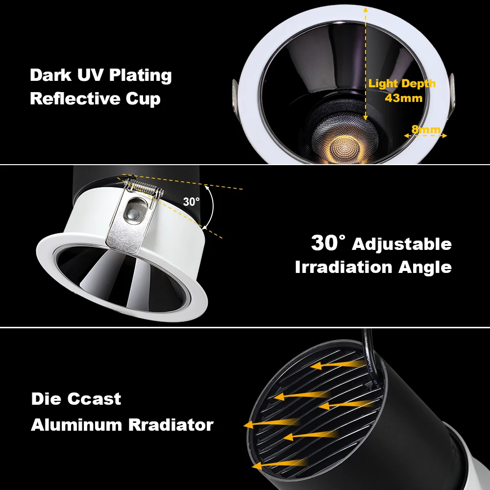 Led Downlight 220V Ceiling Spot Lamp 5W 9W Down Light Surface Mounted Panel Lighting Kitchen Fixture For Room Home Kitchen