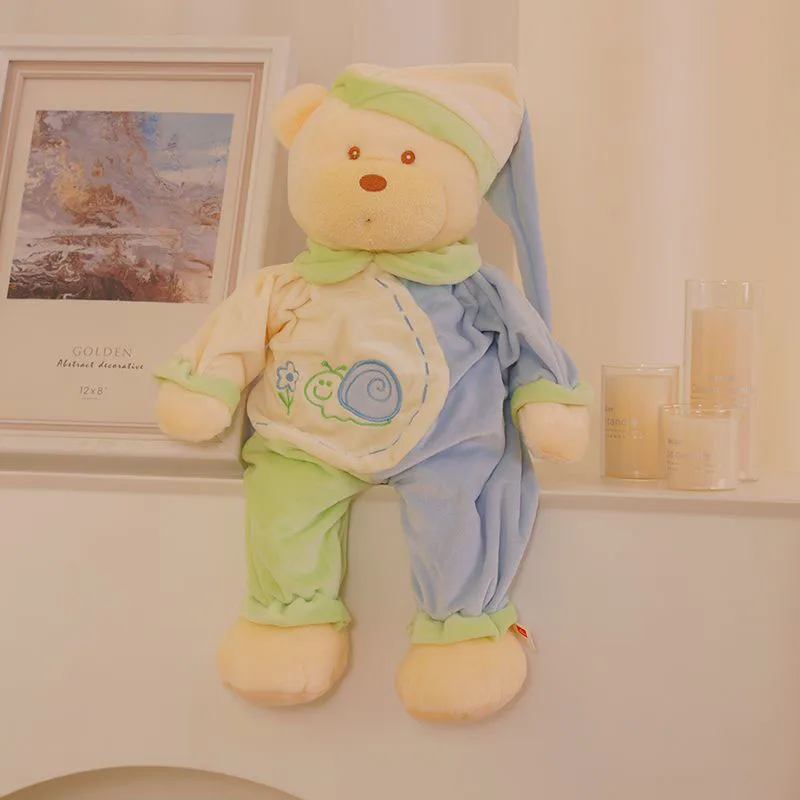 Stuffed Bear Plush Toy Soft Cute Teddy Bear with Sleepwear Kids Bedroom Decor Birthday Gift Cute Animal Pillow for Kids Adults