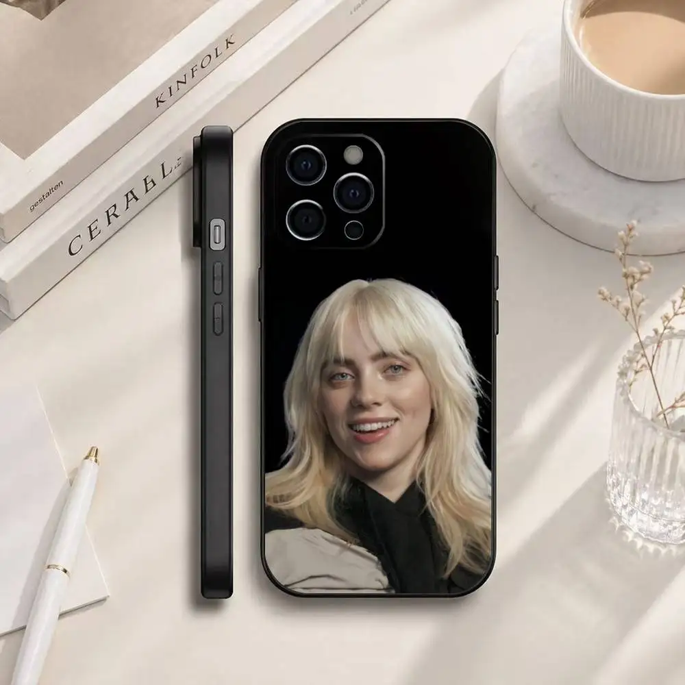Singer B-Billie Eilish gift Phone Case Silicone Soft For IPhone 18 17 16 15 14 13 12 11 X XR Plus Pro Max Plus