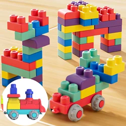 Soft Rubber Large Particle Block Children'S Toy Assembly For Boys And Girls, 1-Year-Old Puzzle Brain Toy Large Particle Assembly