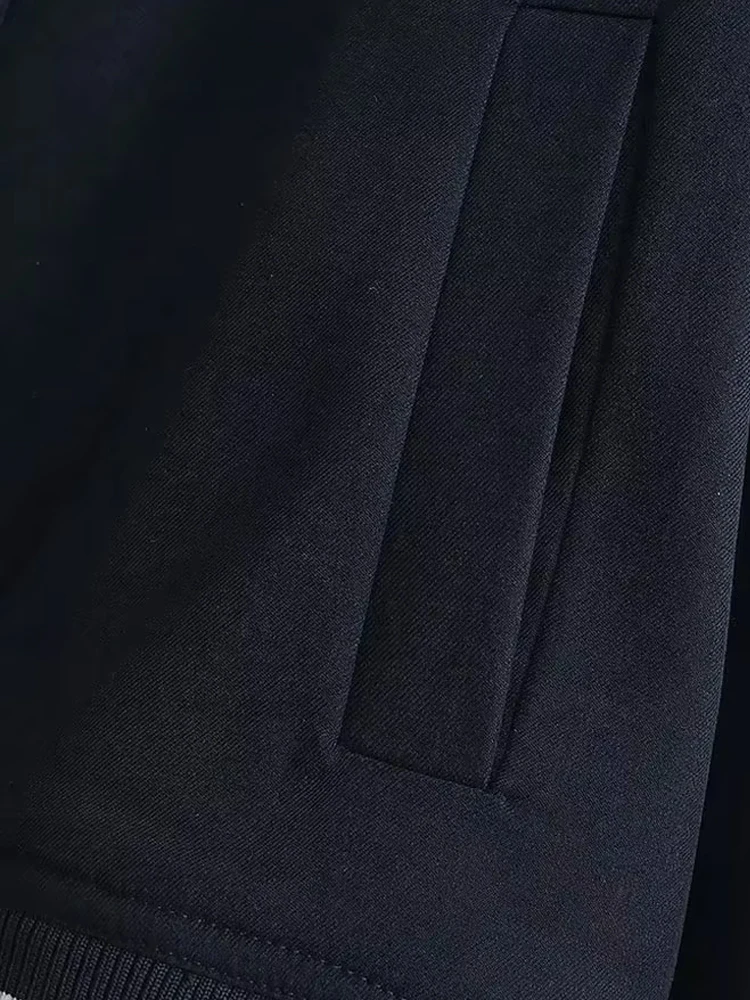 Frauen Mode Mit Taschen Bomber Jacke Mantel Vintage Langarm Vorderen Knopf Weibliche Oberbekleidung Chic Tops