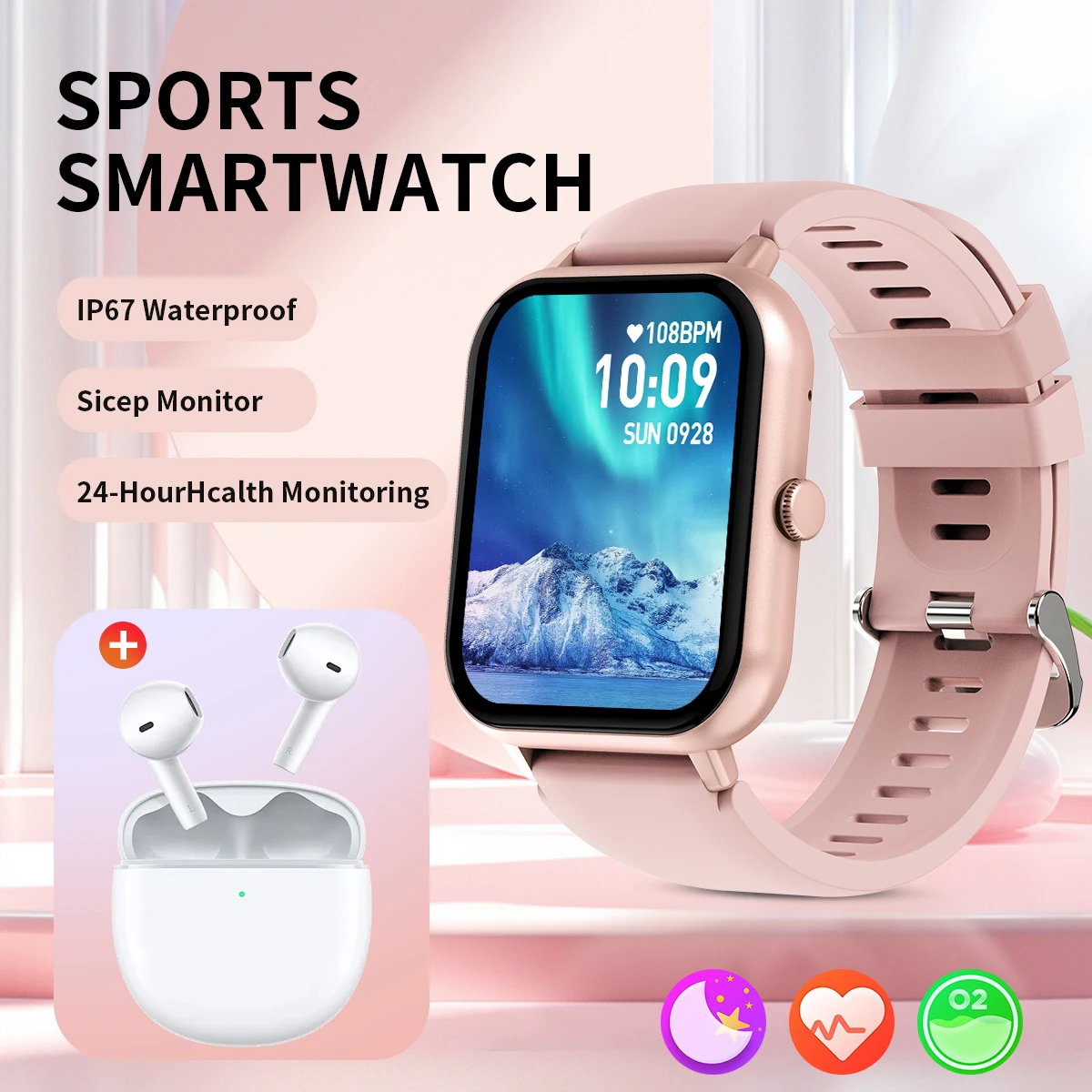 LIGE Smart Watch Women Smartwatch 2024  Bluetooth Answer Call Voice Assistant Whatsapp Reminder IP67 waterproof Men Smart Watch