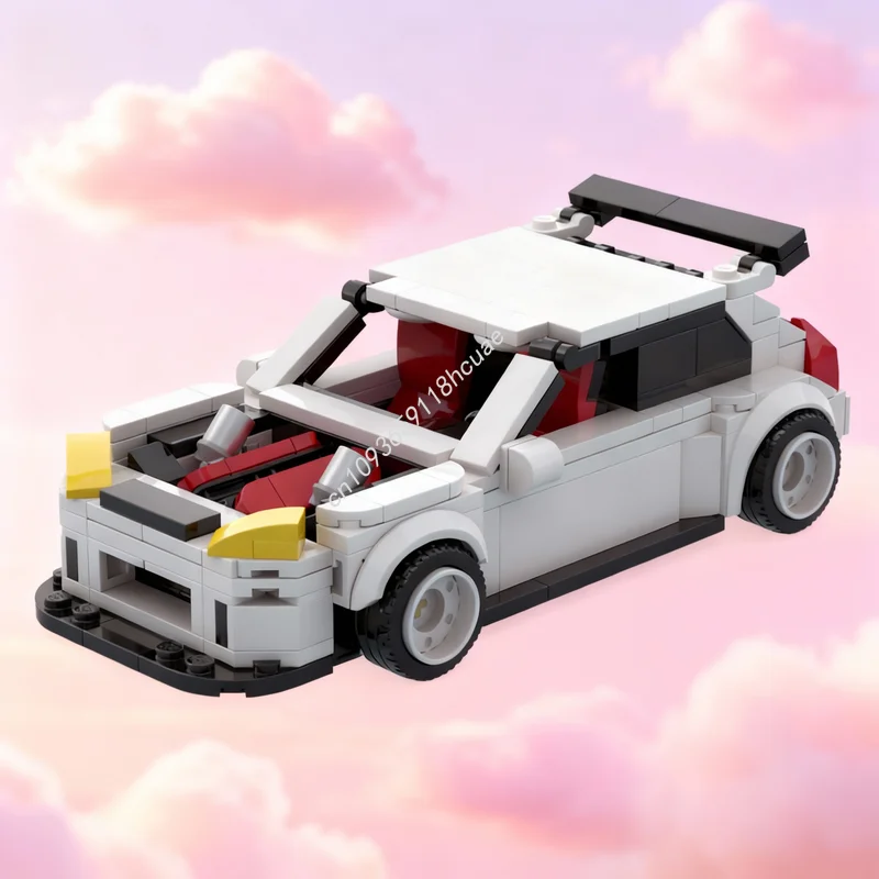

Набор для сборки 366 деталей MOC City Champions: Модель автомобиля Jp Cars Type R с модификацией Widebody, конструктор, архитектурная игрушка, креативный подарок на Рождество