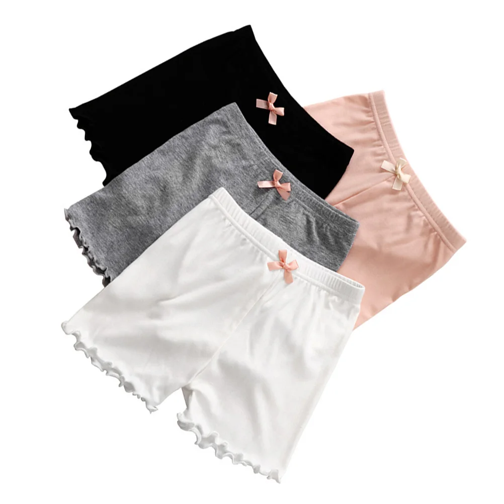 

4pcs Anti Exposure Safety Pants Modal Fabric Kids Underwear Girls Short Leggings Summer Comfortable Elastic Shorts