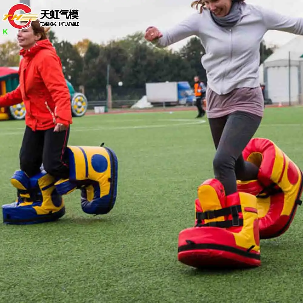 Fast Shipping Giant Boots for Children and Adults Outdoor Team Building Inflatable Speed Shoes Obstacle Games