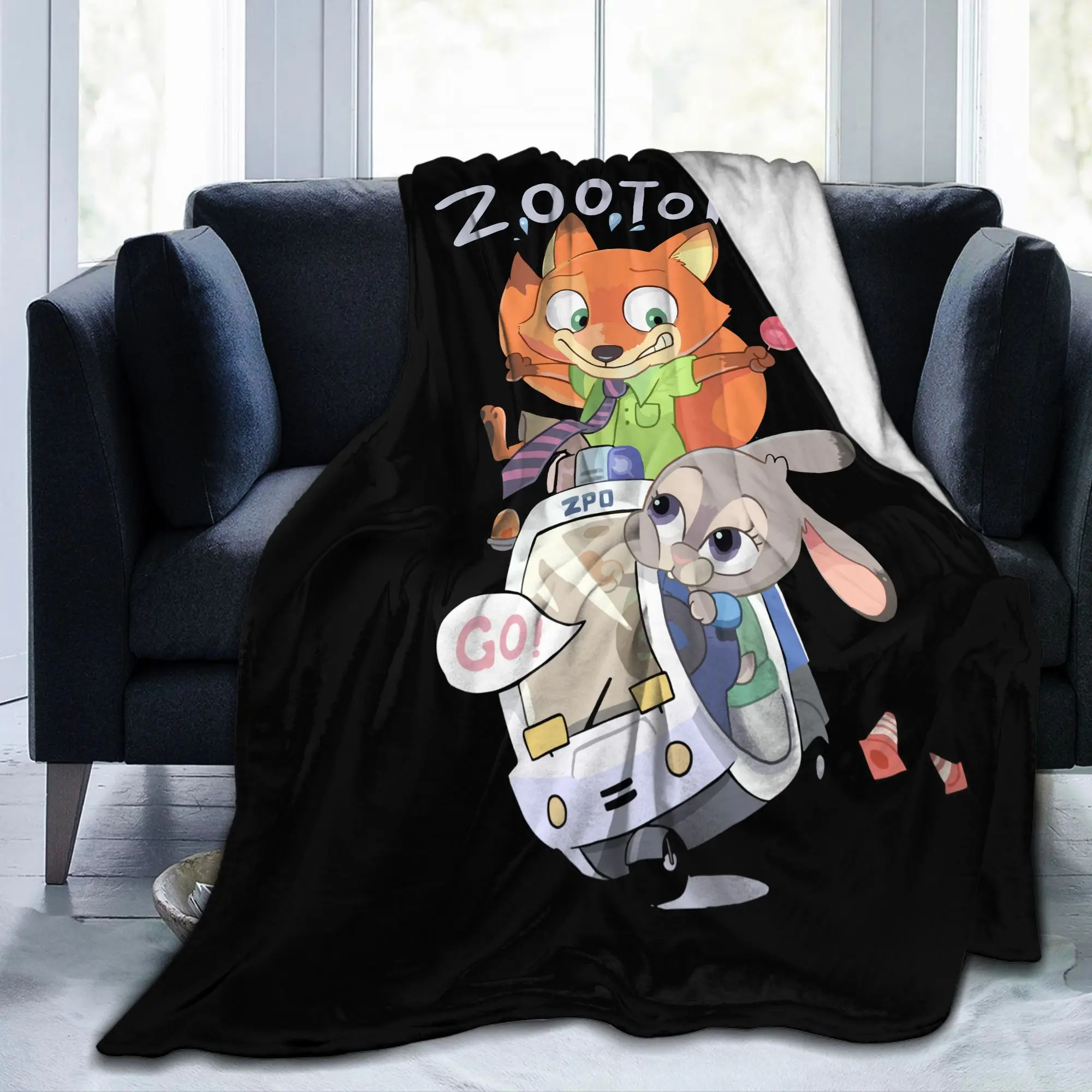 الكرتون Zootopias جودي ونيك بطانية المخملية ربيع الخريف المحمولة لينة رمي بطانية ل أريكة مكتب لحاف #6