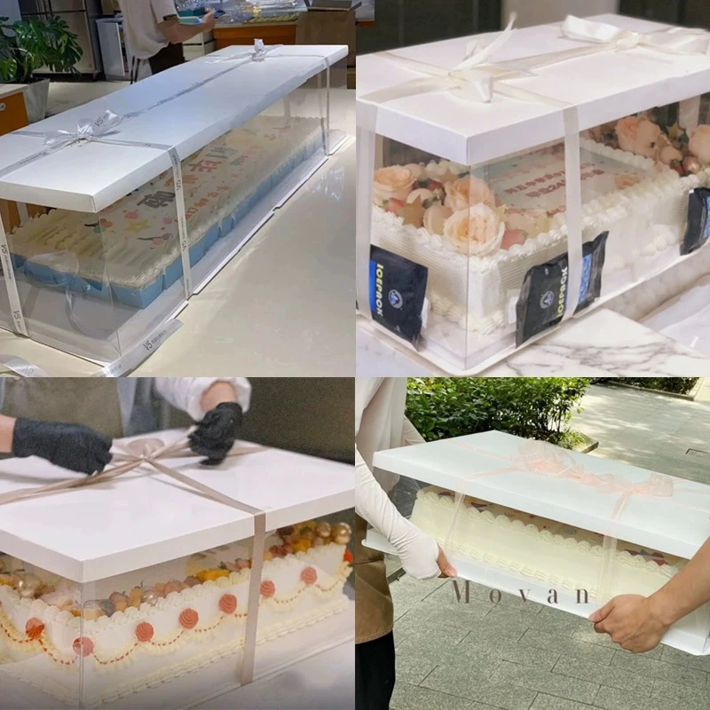 

Large Rectangular Transparent Cake Box for aduation Season Opening Ceremony Celebration Birthday Par Kitchen Baking Supplies