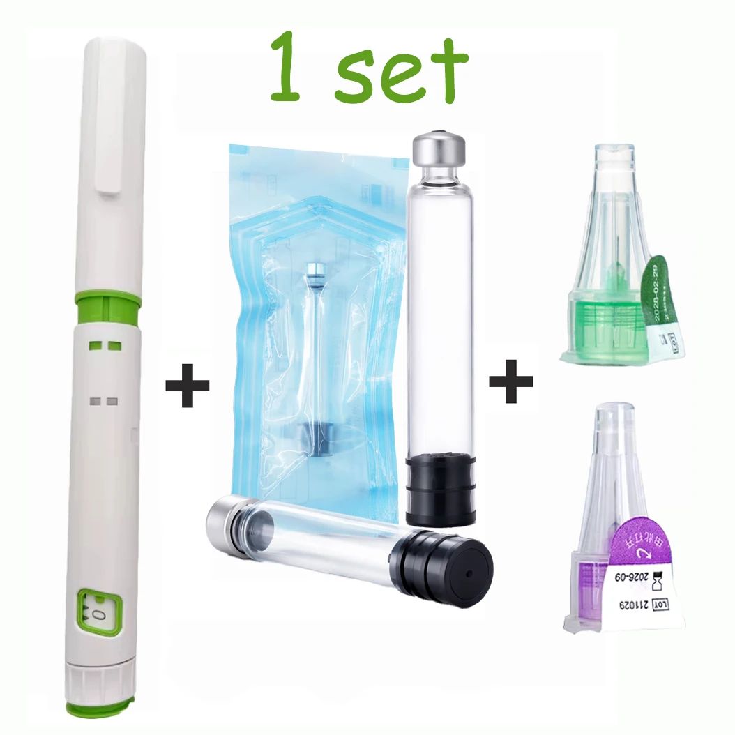 10Pcs Optional Set 5mg 10mg Dose-adjustable Peptide Pen Plastic Disposable Injection Pen With 32G 31G Needle 3ml Glass Vials