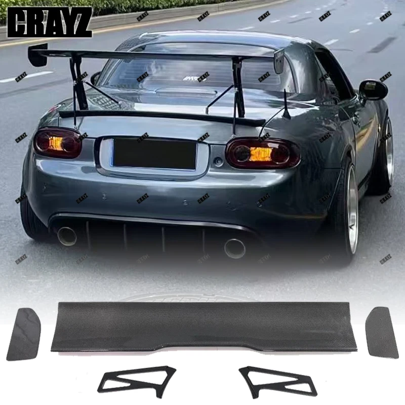 

For MX5 NC NCEC Roster Miata EPA Type 3 2009 - 2015 Carbon Fiber Rear Trunk Spoiler Tail Boot Lip Wing Car GT Styling