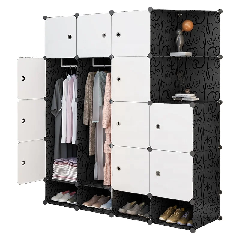 Wardrobe Cheap Living Room Locker New Design Convenient Folding Bedroom Furniture Wardrobe With Shoe Cabinet With Shelf Storage