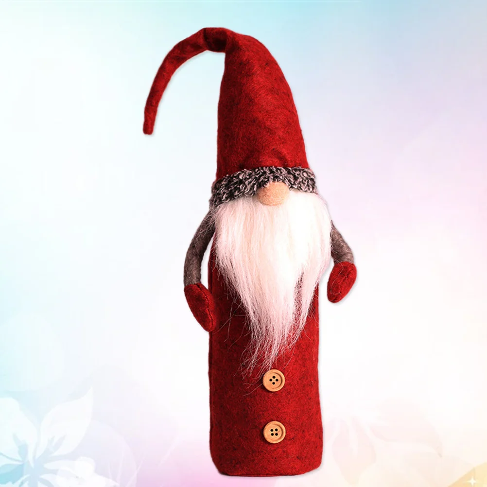 

Red Christmas Wine Bottle Cover Party Table Decorations Holiday Wrap Xmas Decoration Wine Bottle Cover