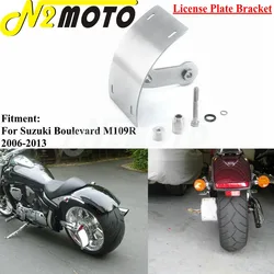 Aluminum Motorcycle Swingarm Vertical Side Mount Curve License Plate Tag Holder Bracket Kit For Suzuki Boulevard M109R 2006-2013