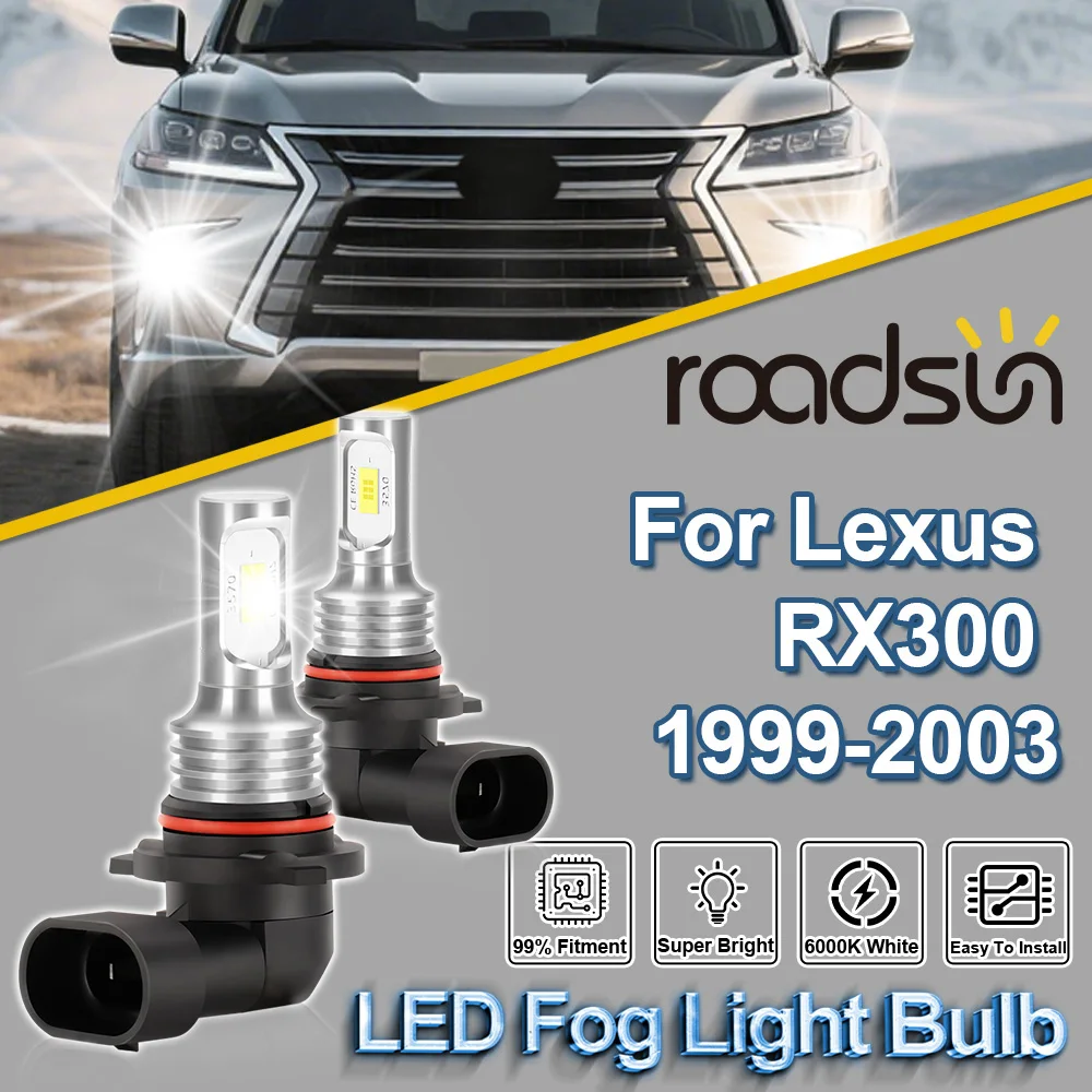 

ROADSUN 2PCS For Lexus RX300 1999-2003 Canbus Upgrade Ultra LED Fog Light Bulbs Super Bright Fog Lamp Ampoules 2000 2001 2002