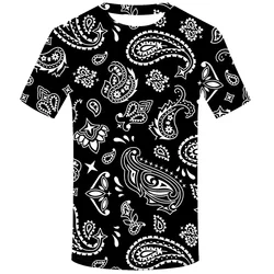 Rode Bandana Mode 3d Print T-shirt Mannen Hip Hop Streetwear T-shirt Casual Korte Mouw t-shirt Tops O hals Mannelijke Kleding tops