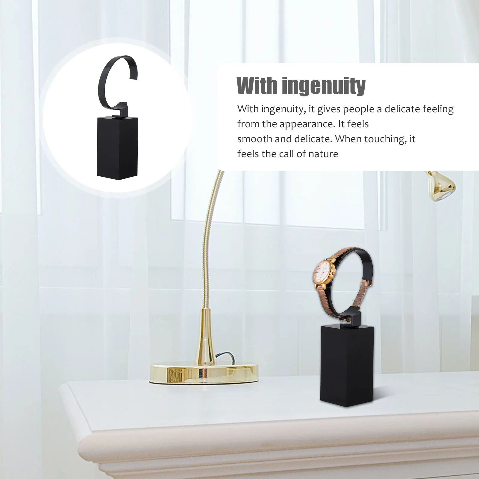 

1pc C-Shaped Watch Display Stand Acrylic Organizer Holder Wristwatches Clear Block Easel Shelf Storage Rack Prop Decor