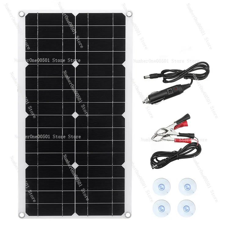 Flexible ultra-thin single crystal 30W18V dual USB solar panel for outdoor charging board for light vehicles, yachts and boats