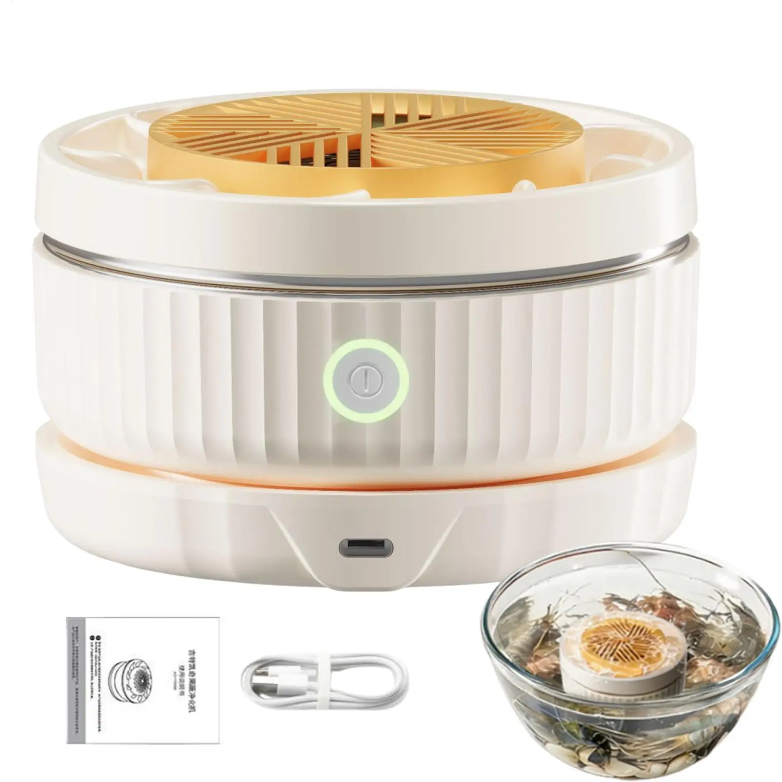 

Automatic Rotating Fruit Vegetable Washing Machine Device USB Wireless Cleaning Machine Efficient Ingredient Cleaning in kitchen