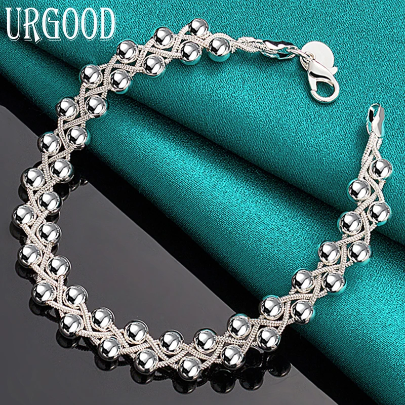 

925 Sterling Silver Grape Beads Braided Chain Bracelet For Women Men Party Engagement Wedding Fashion Jewelry